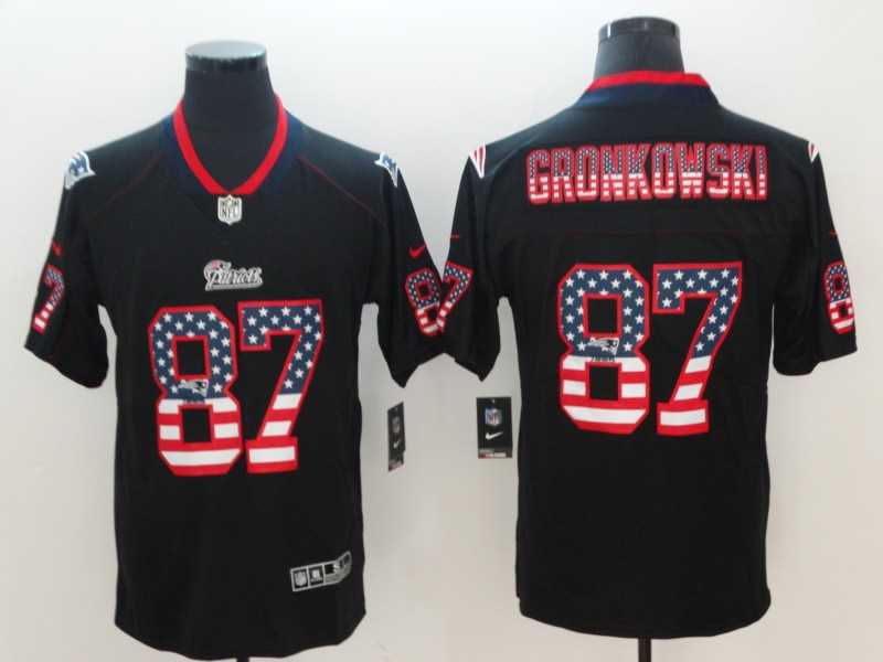 Nike Patriots 87 Rob Gronkowski Black USA Flag Fashion Color Rush Limited Jersey,We sell and wholesale Nike Patriots 87 Rob Gronkowski Black USA Flag Fashion Color Rush Limited Jersey on line form chian!